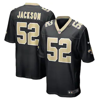 mens nike dmarco jackson black new orleans saints game play